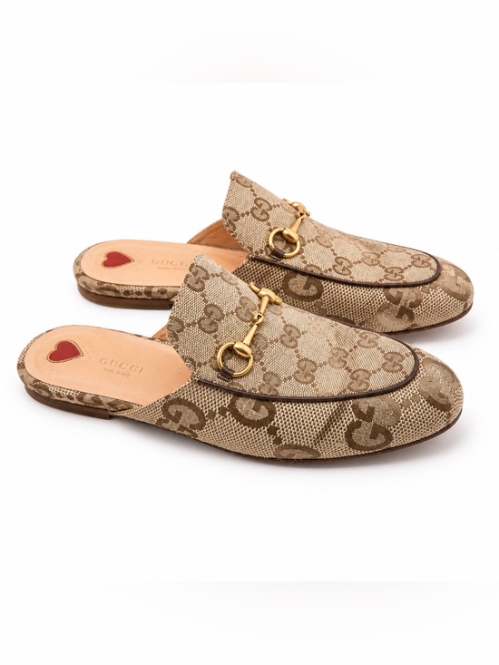 Gucci Shoes - Gucci Princetown GG Canvas Bit Loafer Mules
